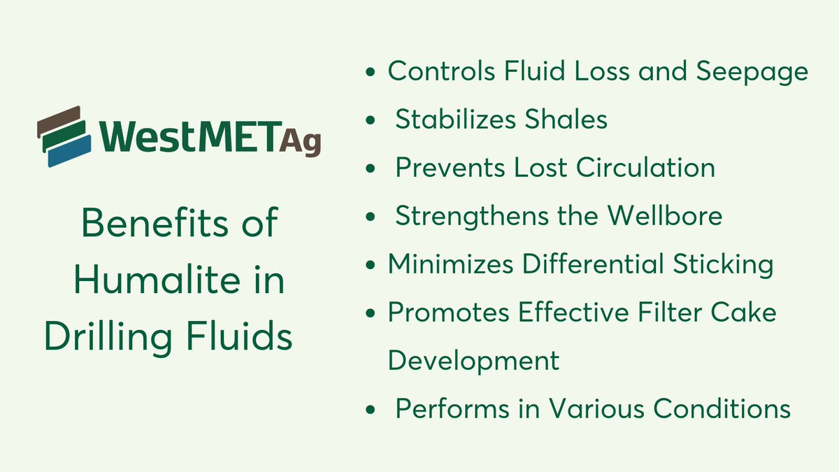 Incorporating #Humalite into your drilling fluids has a variety of benefits for both water-based and oil-based muds. Learn more at bit.ly/47SuzPA.