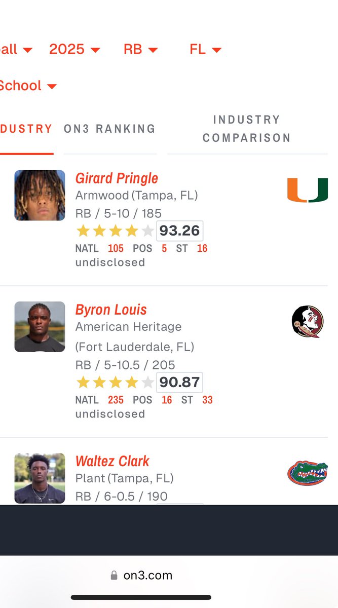 GirardPringle's tweet image. Blessed to be the #1 RB in the state and the #5 RB in the country ✝️@ArmwoodFTBL