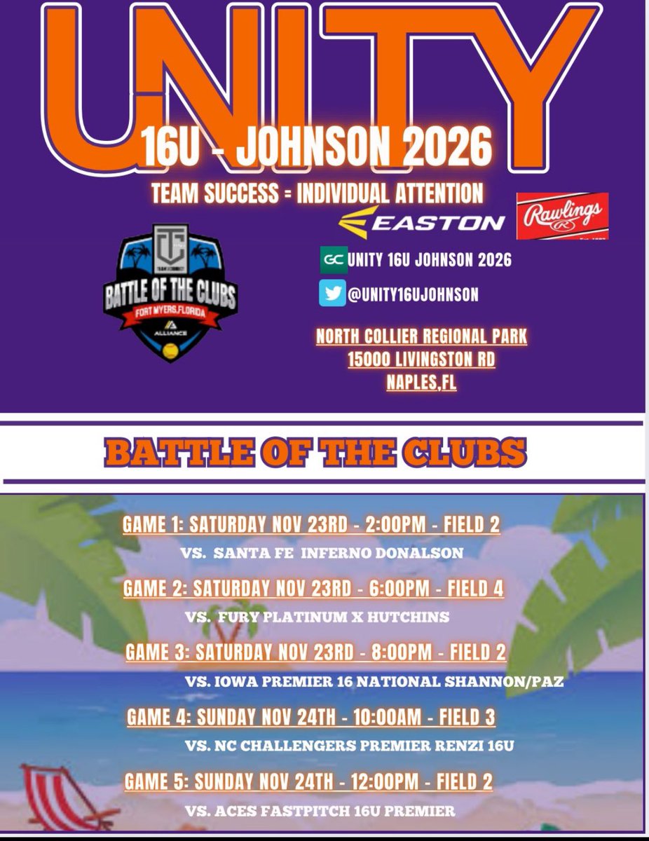 Kristyn Niles (@niles2026) on Twitter photo one last trip for us this fall! 🍁 come check us out in Naples! 🌴☀️<a href="/Unity16uJohnson/">VA Unity 16u-Johnson 2026</a> <a href="/UnityCoachJosh/">Josh Johnson</a> <a href="/AnthonyBocchin4/">Anthony Bocchino</a> one last trip for us this fall! 🍁 come check us out in Naples! 🌴☀️<a href="/Unity16uJohnson/">VA Unity 16u-Johnson 2026</a> <a href="/UnityCoachJosh/">Josh Johnson</a> <a href="/AnthonyBocchin4/">Anthony Bocchino</a>