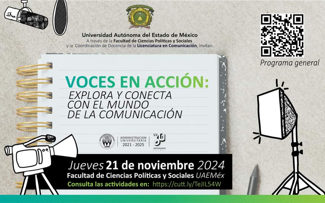 Te invitamos a ser parte de las actividades que organizan los estudiantes de la Licenciatura en Comunicación. ¡Consulta el programa general y participa! 🤓