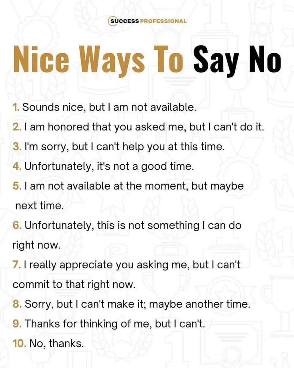 Nice ways to say No