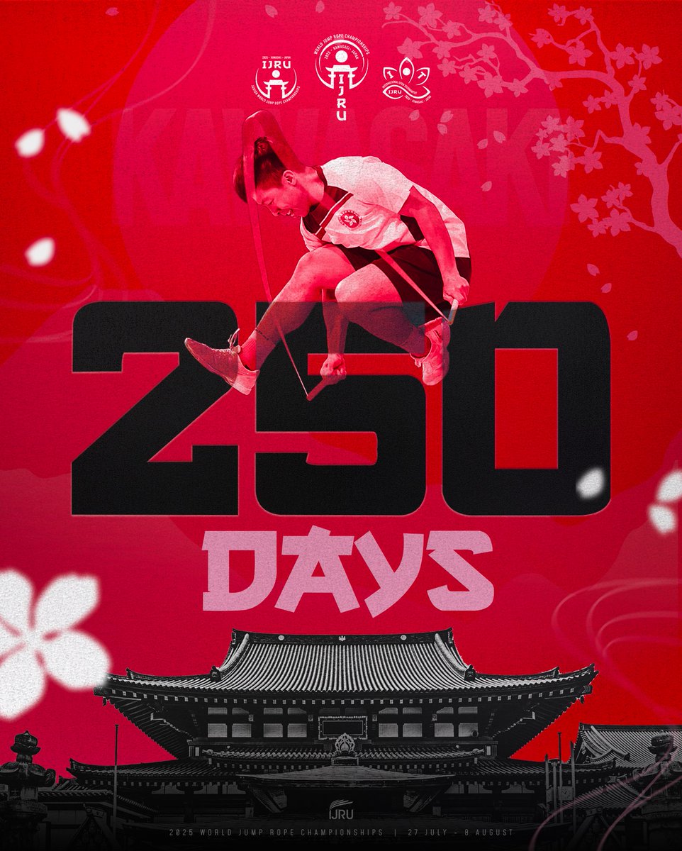 250 Days until #IJRU2025!

#jumprope #worldchampionships #japan