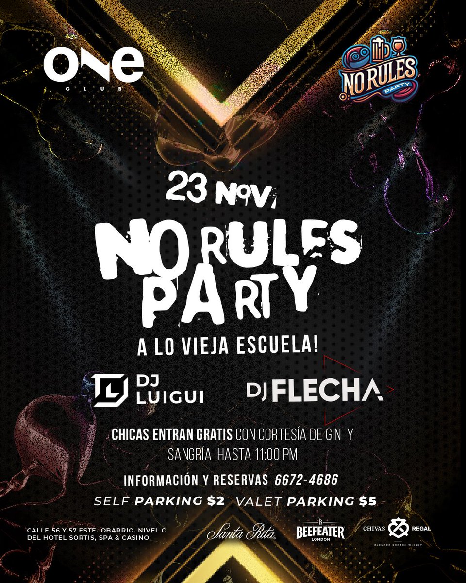 ❤️COMO EN LOS MEJORES TIEMPOS ❤️ RUMBEAMOS ESTE SABADO 23 EN @oneclubsortis 

 EN CONTROLES 🎧🎤🎛
🔥<a href="/djflecha/">Francisco Aranda</a> 
🔥<a href="/djluiggi27/">Luis Lee</a> 

SORPRENDETE CON LOS PRECIOS, AMBIENTE SHOW DE LUCES Y PANTALLAS Y SOBRE TODO GENTE COOL !

‼️PARA RESERVAS Y PAQUETES DE CUMPLEAÑOS ‼️
6672-4686 ☎️☎️