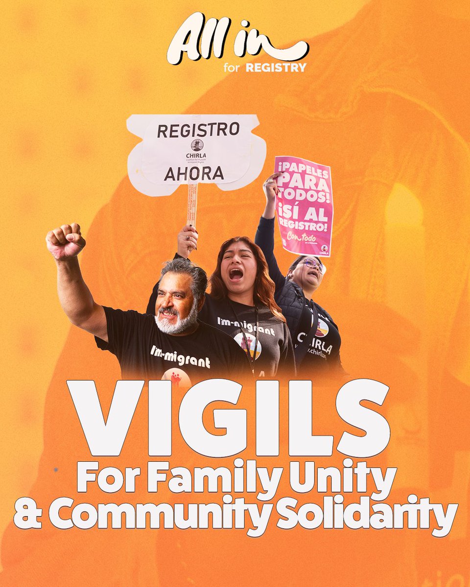 CHIRLA's tweet photo. Join CHIRLA + partners for powerful vigils to uplift our communities, say NO to deportations, & YES to family unity! Let’s raise our voices for immigrant families ahead of the threat of massive deportations. Immigrants belong & are here to stay!🦋#DefyDeportations
Details ⤵️ https://t.co/orSkXgpU9u