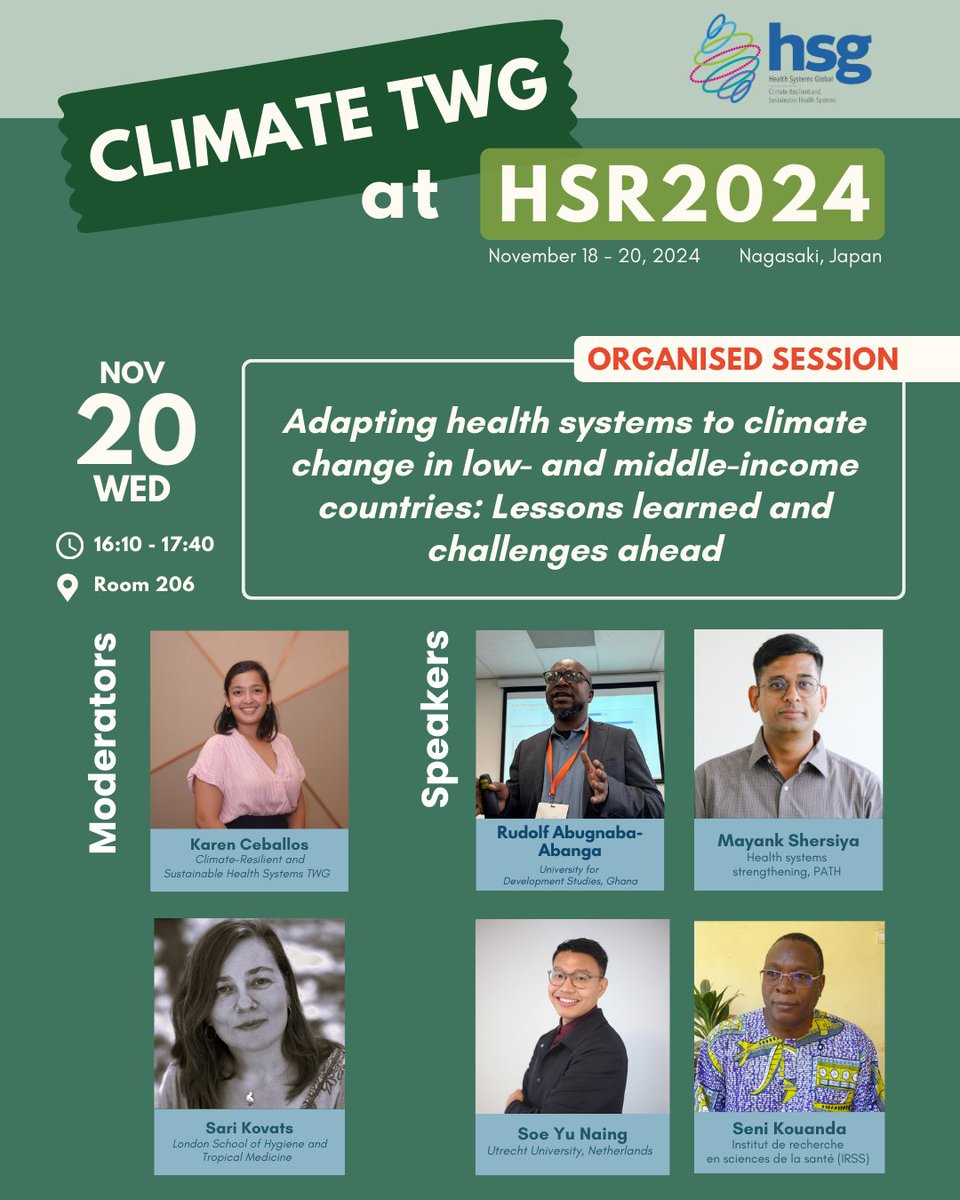 Soe Yu Naing (@somaticsoe) on Twitter photo If you are at #HSR2024 and interested in climate change and health systems, please join us today at Room206 <a href="/H_S_Global/">Health Systems Global</a> If you are at #HSR2024 and interested in climate change and health systems, please join us today at Room206 <a href="/H_S_Global/">Health Systems Global</a>