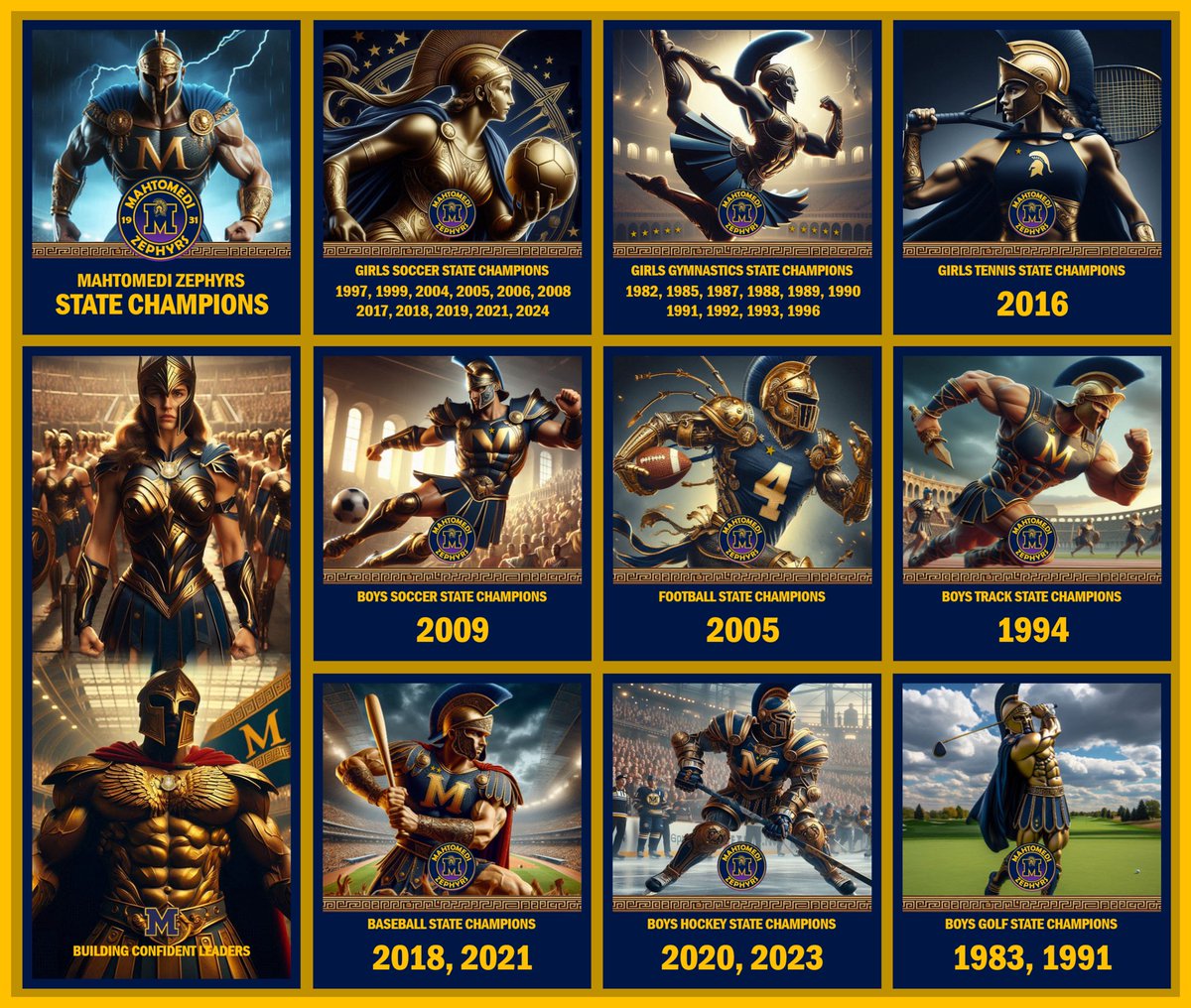 ZephyrsBoysPuck's tweet photo. As we gear up this week on our quest for another state championship, we’d like to celebrate all of the titles that Zephyrs sports teams have won over the years. #gozephyrs https://t.co/ChXDr7gpxk
