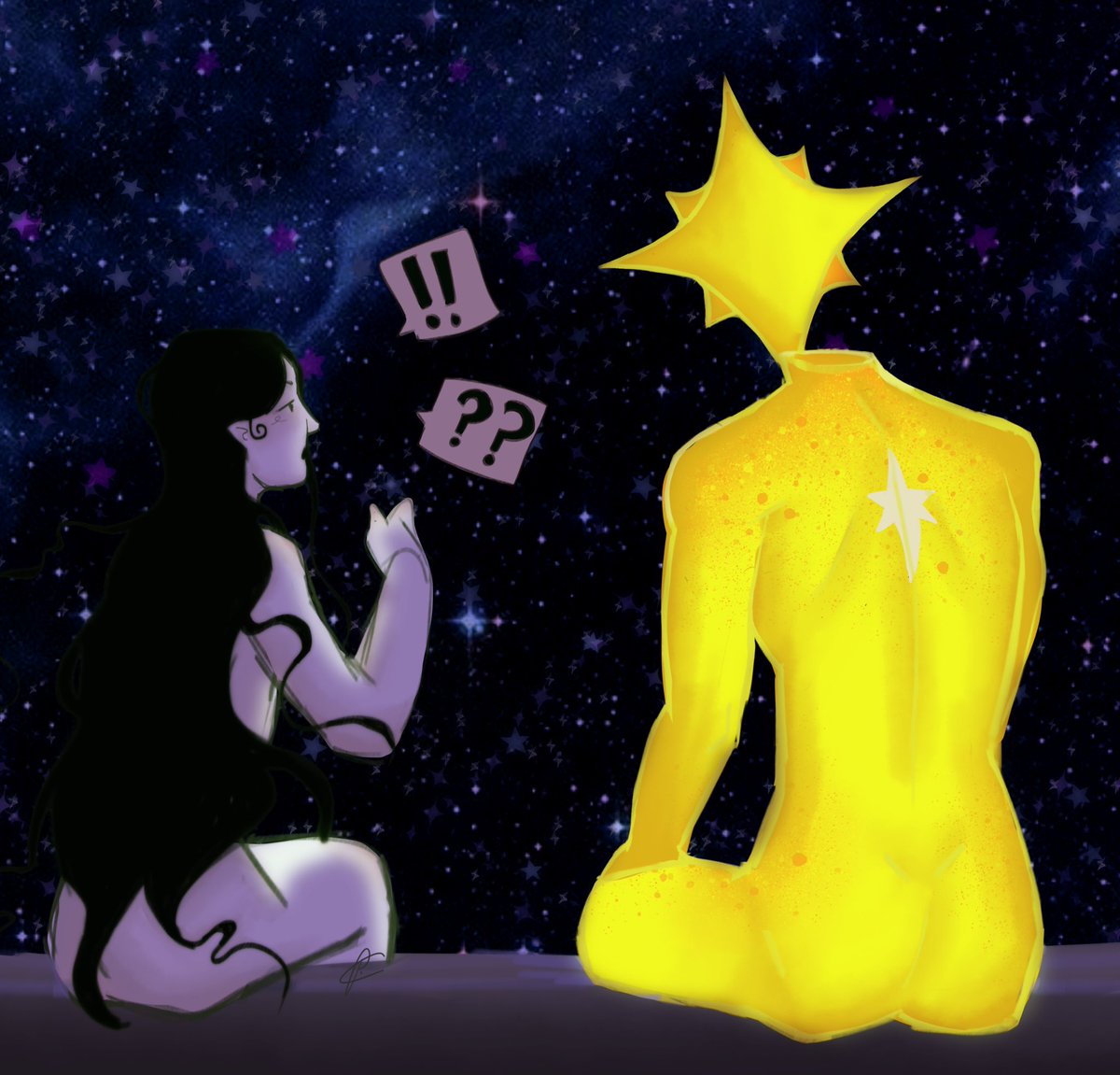 Reumksb's tweet image. Misery ranting to her uncle about the stars 
.
.
.
.
#Ocart #Godocs