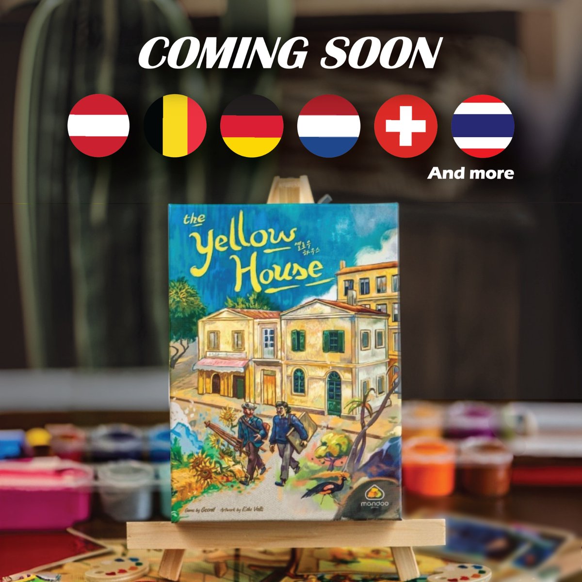 We're excited to announce that the localization of The Yellow House is on its way! 
Immerse yourself in the world of Van Gogh and Gauguin as they passionately argue over the essence of art. Use your cards strategically to win the debate!
#mandoogames #boardgames #theyellowhouse