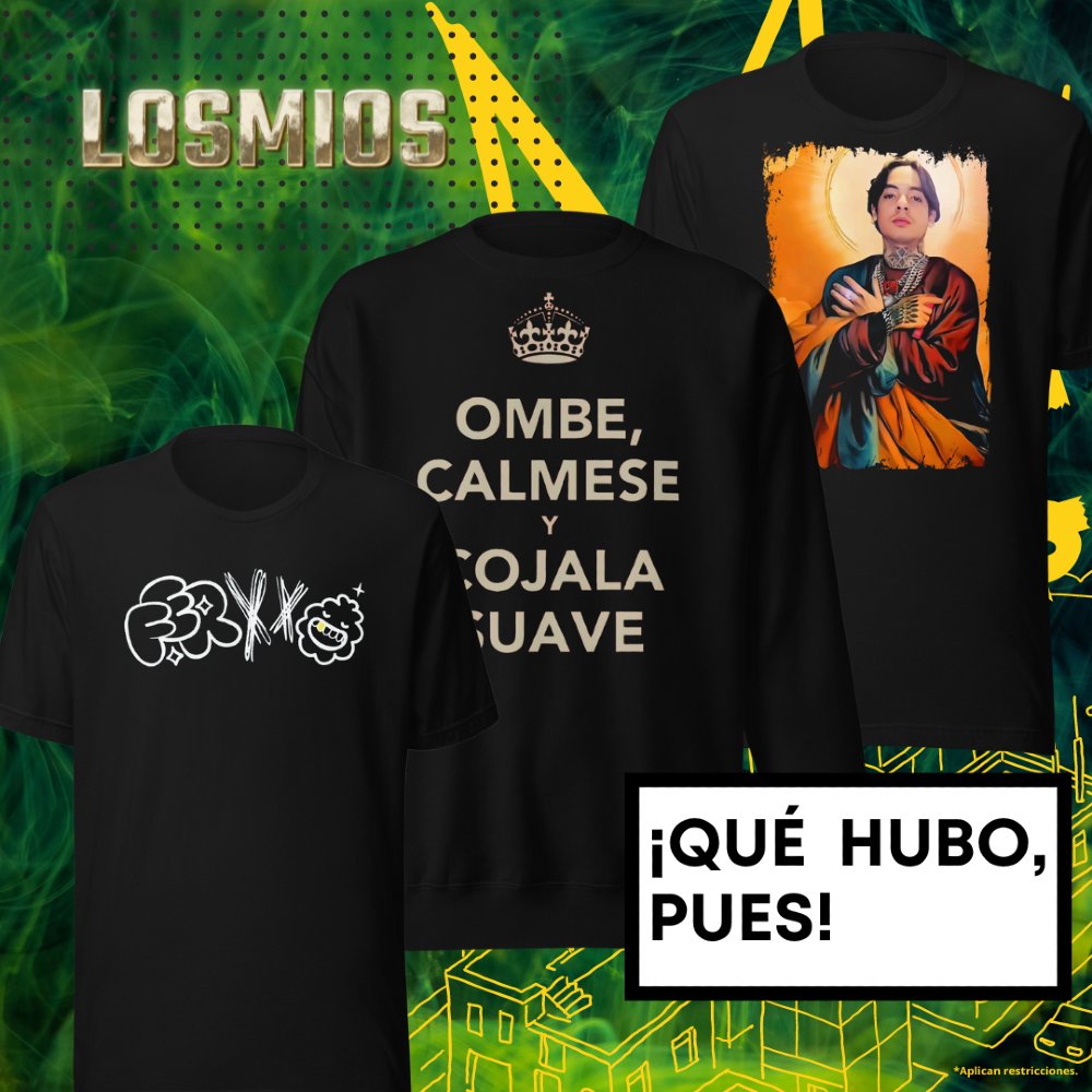 losmios_co's tweet photo. 💥 Playeras que hablan por vos:
🎶 Natanael Cano: Puro corrido tumbado.
🌴 Ferxxo: Vibra que no falla.
😎 “Cálmese”: Porque a veces, no hace falta decir más.

🔥 ¿Cuál es la tuya? Pedila ahora y llevate toda la actitud. 🛒 https://t.co/nYe6dM8EpT