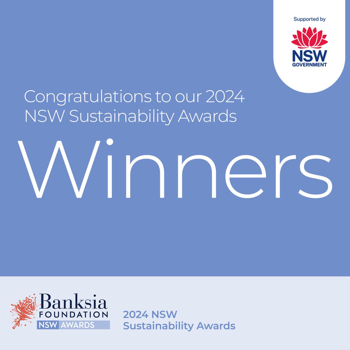 The Banksia Foundation is pleased to congratulate the remarkable winners of the 2024 NSW #Sustainability #Awards, announced on Friday, November 15 at our presentation held at the Australian National Maritime Museum, Sydney. ⁠To learn about the winners banksiafdn.com/nsw-winners-2/