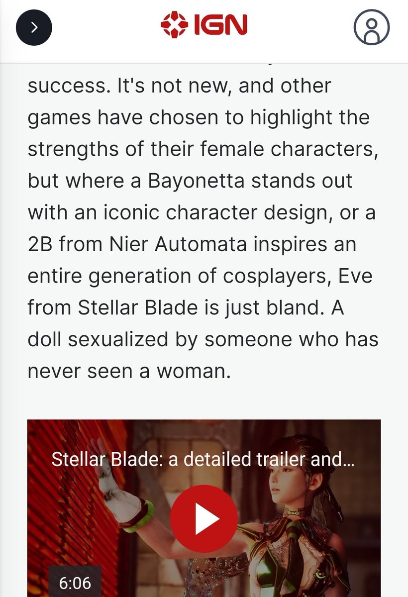 Mangalawyer's tweet photo. Early reminder: IGN insulted Stellar Blade director Kim Hyung-tae, claiming he had never seen a woman and that this is actually his wife https://t.co/urKtR1KQgC