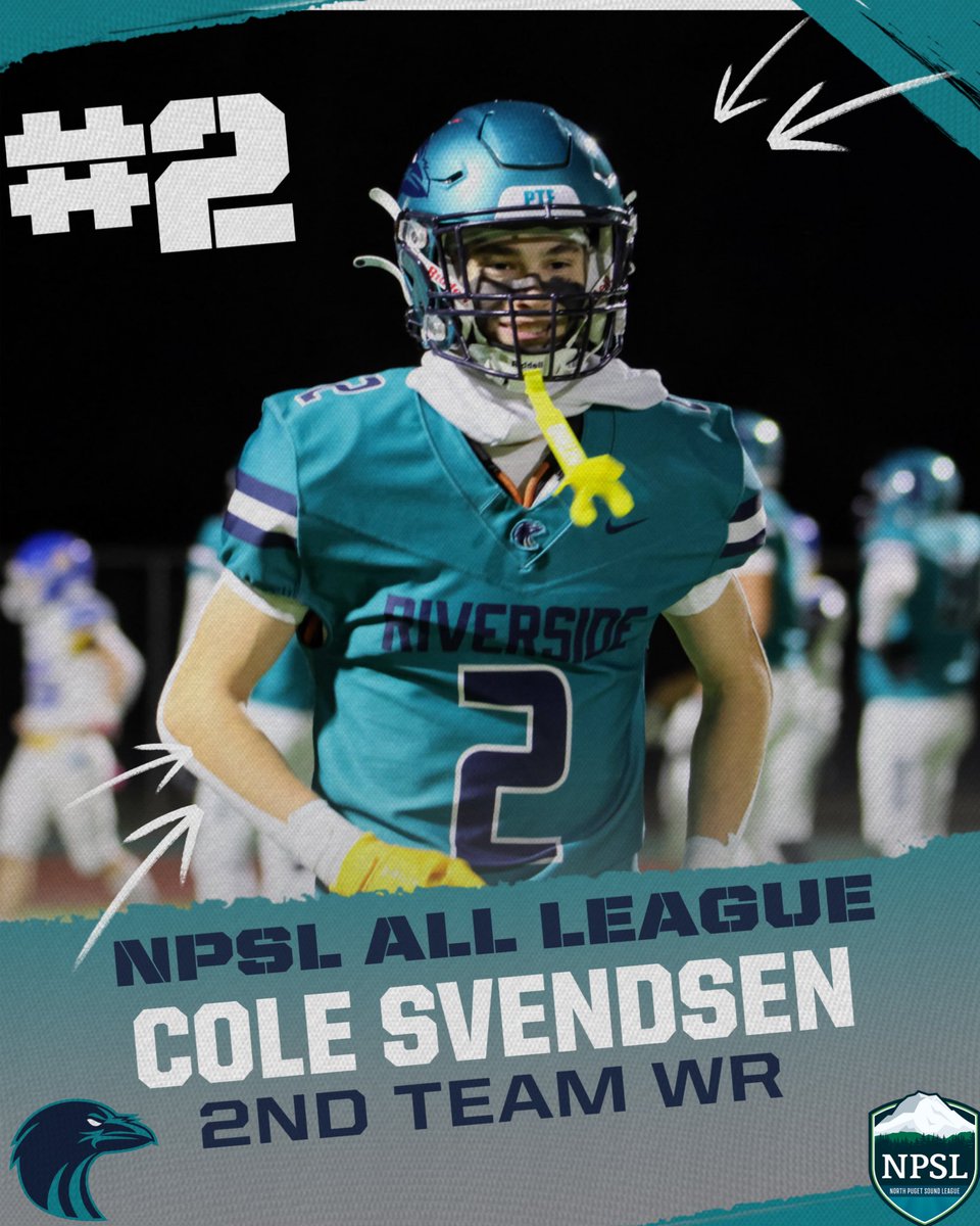 Congrats to Senior WR Cole Svendsen for earning 2nd Team All NPSL Honors. Cole leaves Riverside Football as a Two Time All NPSL Selection.