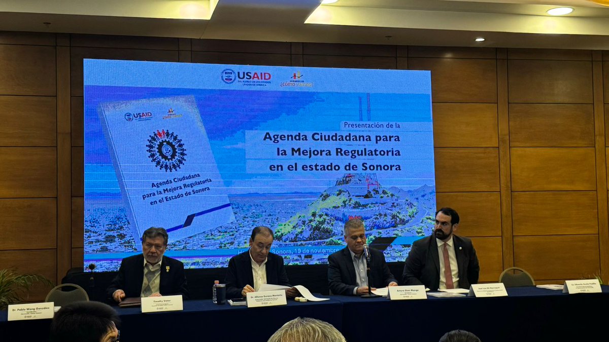 Hoy se presentó la Agenda Ciudadana para la Mejora Regulatoria en Sonora, un paso fundamental para impulsar el crecimiento económico, la sustentabilidad y el desarrollo social justo en nuestra entidad. 
Reafirmamos nuestro compromiso con esta iniciativa y sumamos esfuerzos para