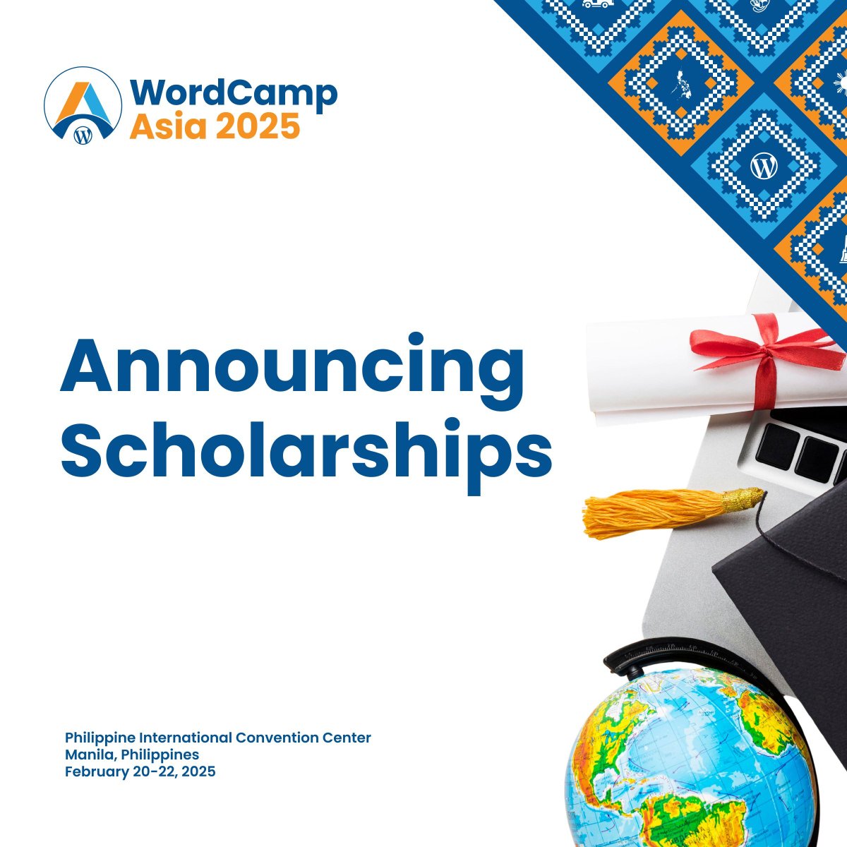 WordCampAsia's tweet photo. 🎉 Exciting News!

We’re collaborating with the WordPress Foundation and WordCamp Central to offer TWO scholarships for WordCamp Asia 2025:

🔹 Kim Parsell Memorial Scholarship
🔹 Diversity Fund Scholarship

Applications are open until Dec 6, 2024.
Learn more and apply today! ⬇️
👉 https://t.co/dgpY4Yj2aH 

#WCAsia #WordPress #Scholarships