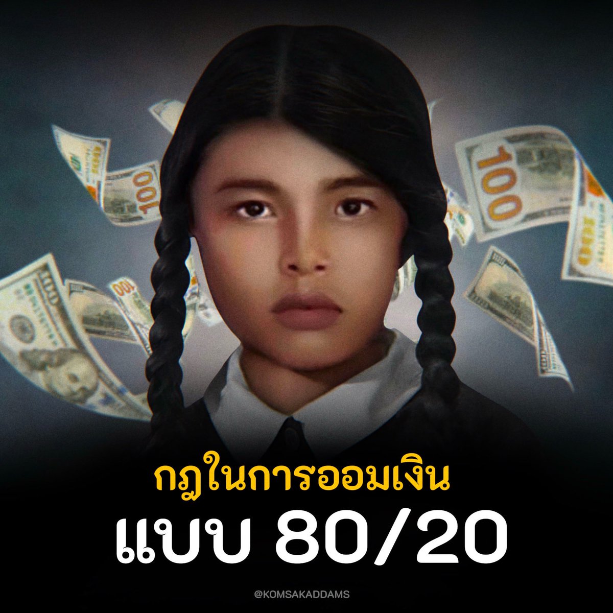เพื่อนๆรู้หรือไม่คะ ว่าเราสามารถวางแผนการออมเงินได้ง่ายๆ ด้วยกฎการออมแบบ 80/20 ค่ะ

กฎการออมเงิน 80/20 หมายถึง การแบ่งรายรับในแต่ละเดือนออกเป็น 2 ส่วน โดย 20% แรก แบ่งออกมาเพื่อเป็นเงินสำหรับใช้จ่าย และอีก 80% ที่เหลือ ก็แบ่งออกมาเพื่อเป็นเงินสำหรับใช้จ่ายเหมือนกัน แต่แค่แยกไว้