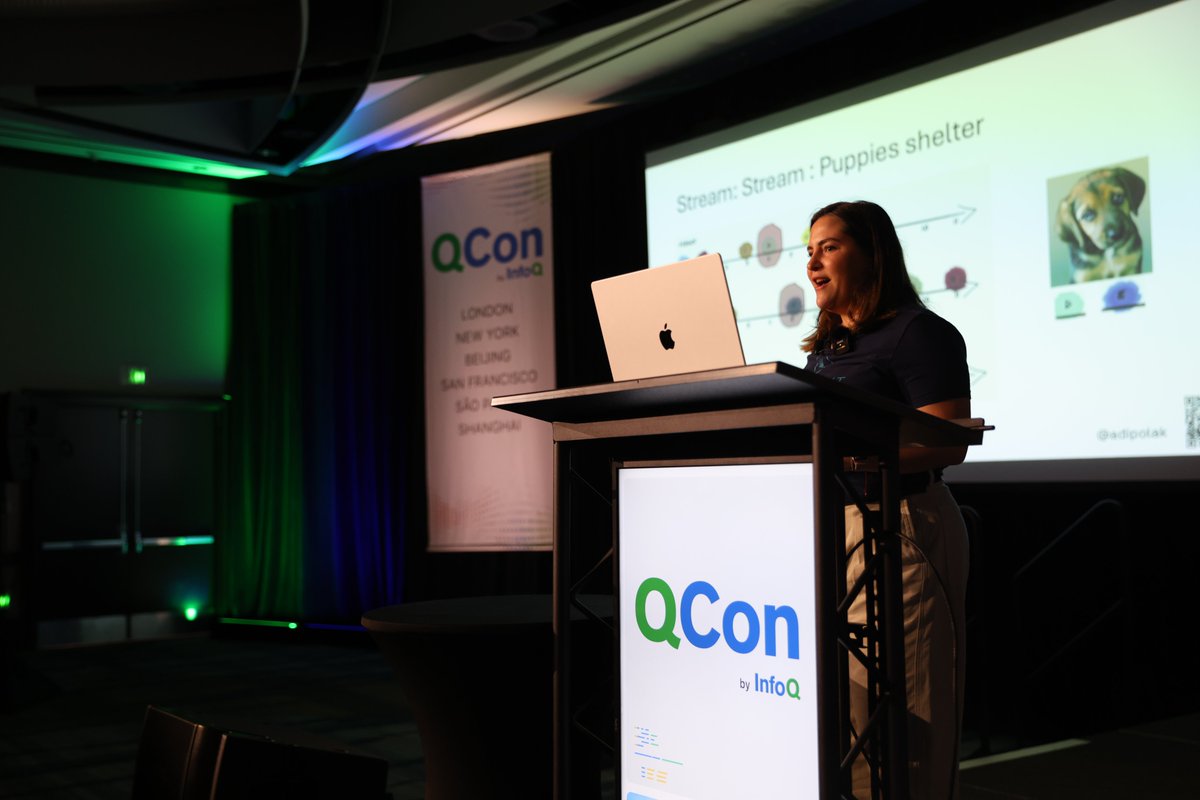 QConSF's tweet photo. 🚀@AdiPolak, Director of Advocacy &amp; Developer Experience Engineering @confluentinc, shares key architecture strategies and practical solutions using #ApacheFlink to tackle streaming challenges in real-time #AI applications: https://t.co/iZPUPMxm2F

#QConSF #SoftwareDevelopment https://t.co/GB5GHgOcBH