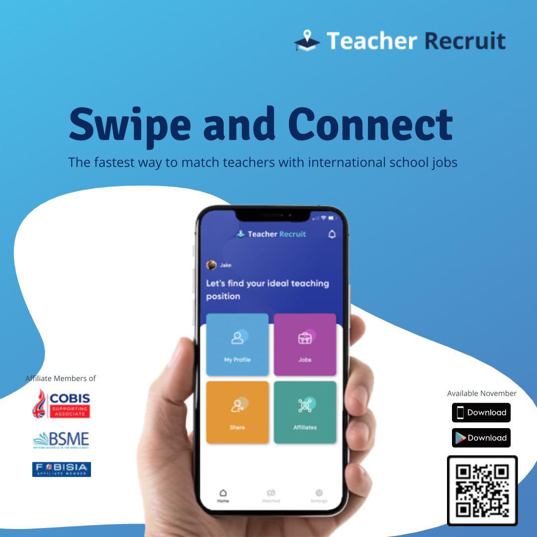 teachrecruit's tweet image. Looking for a new job? Swipe and connect with leading international schools around the world. We have jobs in Asia, Middle East and Europe.