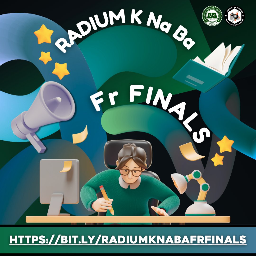 dlsuchemsoc's tweet photo. Kaya pa ba, mga CHEMbutidos?! Radium K Na Ba Fr Finals? 📚 👩‍🔬 https://t.co/9SslpMzw8S