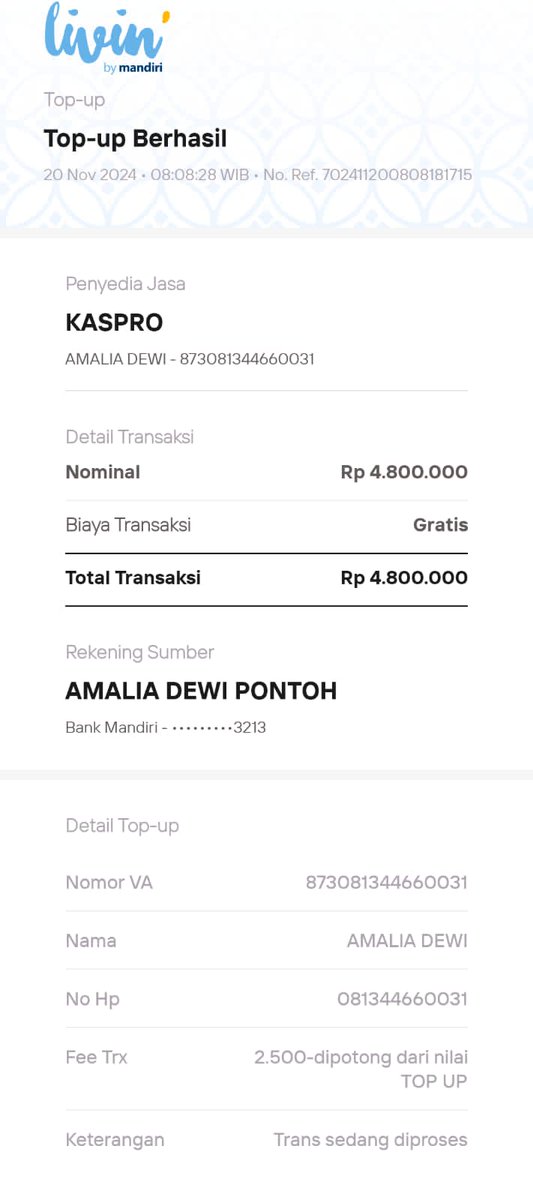 amheameliee's tweet photo. @KAI121 min..tolong proses topup KAI saya..ini kok di tf jam 08.11 jam sgni belum masuk2..katanya minimal 15 menit prosesnya https://t.co/xgYk0DfDK9
