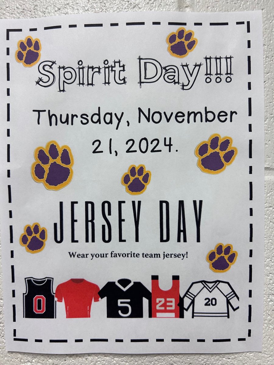 Remember Cubs Thursday is our Spirit Day - wear your favourite Jersey for Jersey Day!