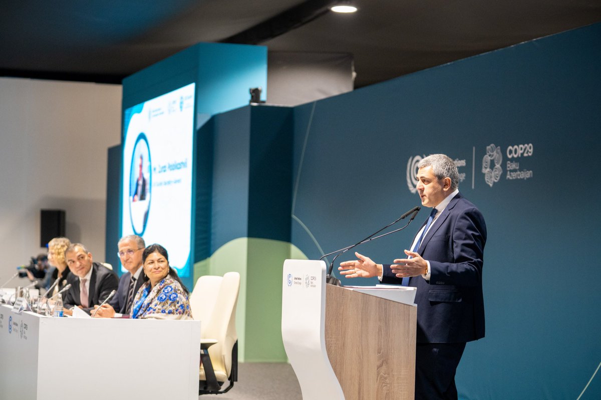 COP29_AZ's tweet photo. Launched in partnership with UN Tourism (@UNWTO), today marked the announcement of the COP29 Declaration on Enhanced Action in Tourism, aiming to drive climate action within the global tourism sector. Endorsed by over 50 countries, the declaration commits endorsers to promote sustainable tourism by reducing emissions, safeguarding ecosystems, and integrating tourism into national climate and environmental policy documents.

The inclusion of tourism in the UN Climate Change COP29 Action Agenda for the first time, under the Presidency of Azerbaijan, is a significant milestone for the sector, addressing both its economic and environmental impacts. #COP29 #COP29Azerbaijan