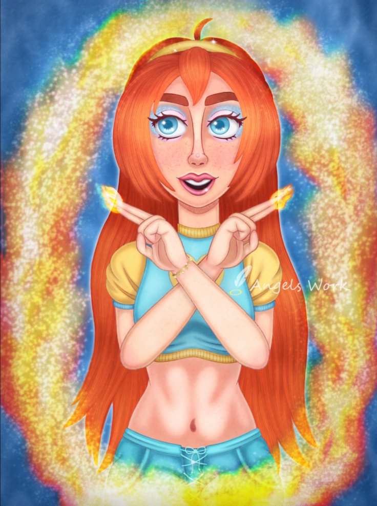 AngelsWork3's tweet photo. "Bloom fairy of the dragon flame"🔥🧚🏻‍♀️🐉#winxclub #winx #bloom #fire #firedragon #domino #sparks #procreateart #winxclubfanart https://t.co/eG7VYuZm0R