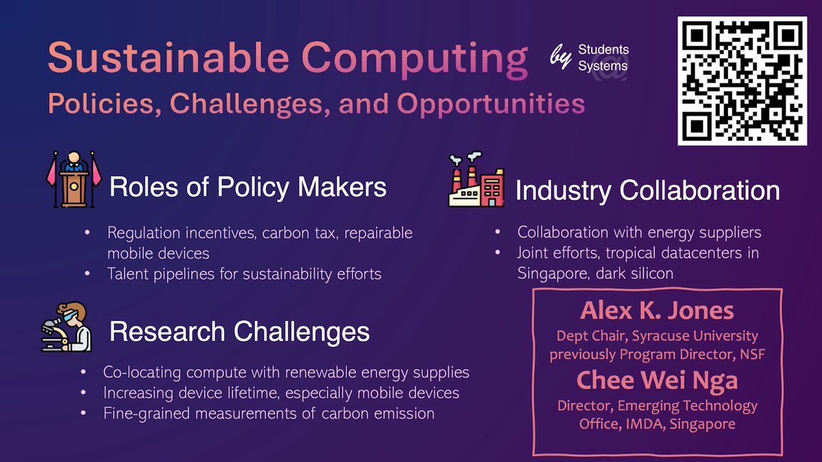 Interested in the on-going efforts and challenges in sustainable computing? Our panel discussion is now up! youtu.be/hvUehgM-fqU