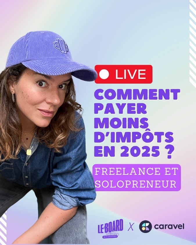 Comment imprimer ta fiscalité ? (en toute légalité) 

🗓️ Rejoins nous mardi 26 novembre à midi en live sur LinkedIn (Flavie Prevot) et YouTube (leboardmedia). 

Avec @caravel_pension on va t’aider à payer moins d’impôts et à améliorer ta situation person… instagr.am/p/DClZlwUC-wx/