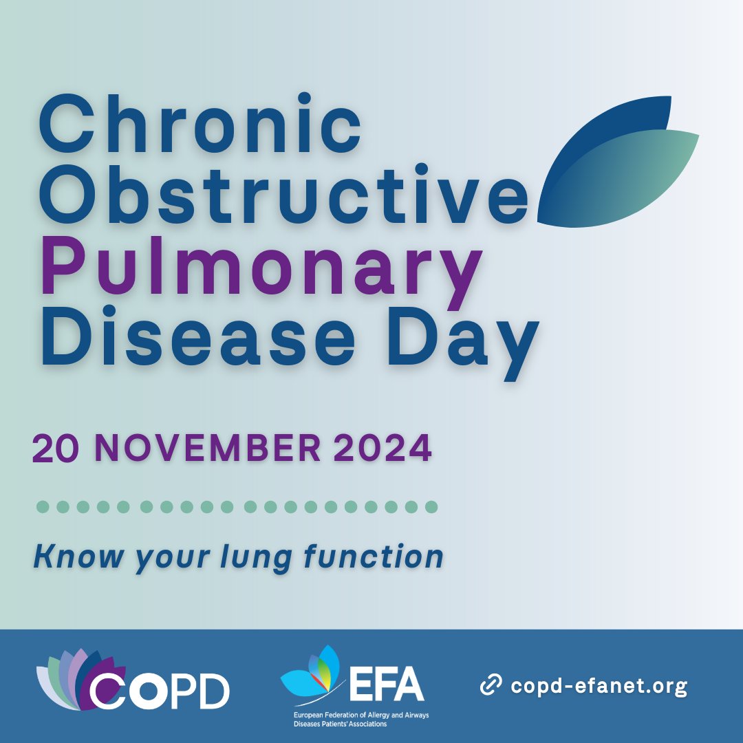36M Europeans live with #COPD, a life-changing, overlooked #lung condition.

Struggling to #KeepBreathing shouldn’t be normal.

This #WorldCOPDDay, explore gaps and solutions in COPD care across 19 European countries in our🆕 #COPDStandardsOfCare report: copd-efanet.org