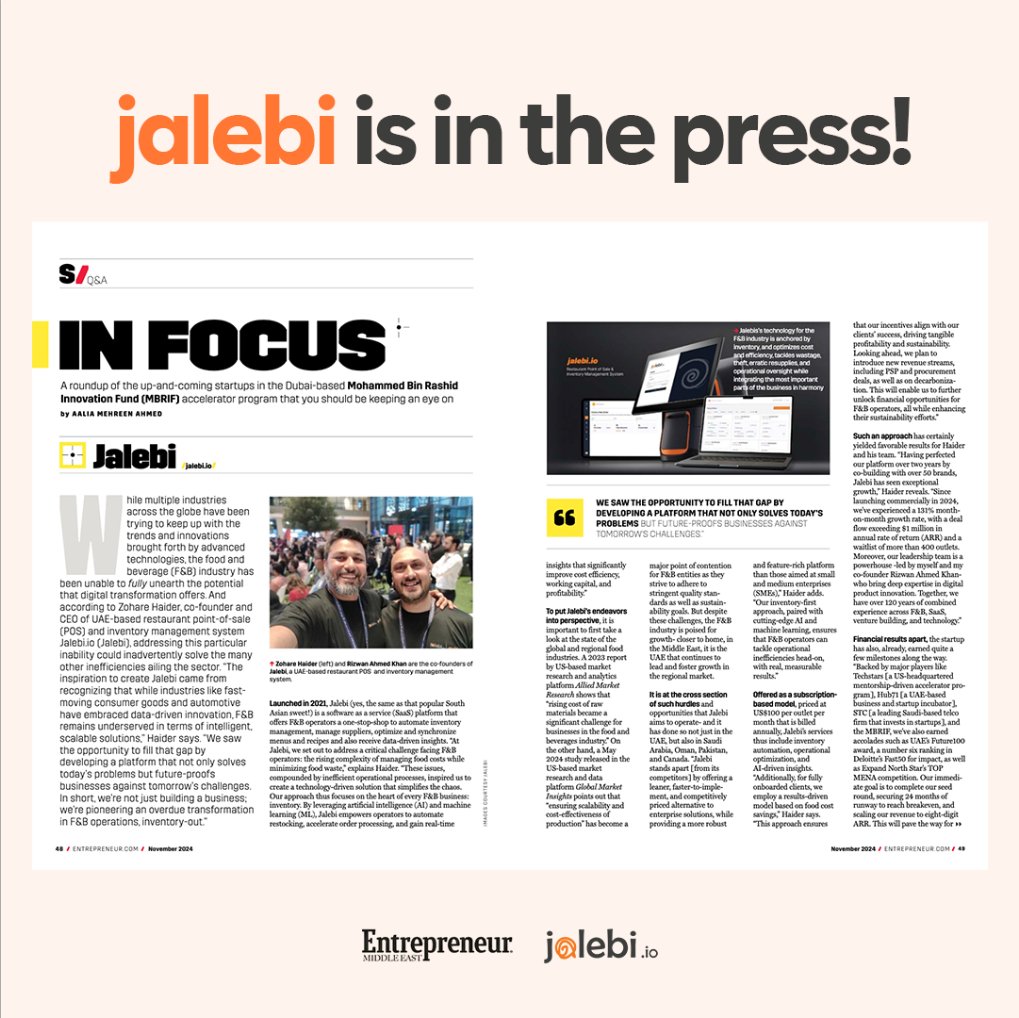 They say any publicity is good publicity.

So getting a spread in <a href="/EntMagazineME/">Entrepreneur Middle East</a> can only be great!

We’re proud to be featured as one of the Mohammed Bin Rashid Innovation Fund Accelerator startups! 🌟

A huge thank you to <a href="/MBRIFund/">Mohammed Bin Rashid Innovation Fund</a> for backing our mission to bring delight back