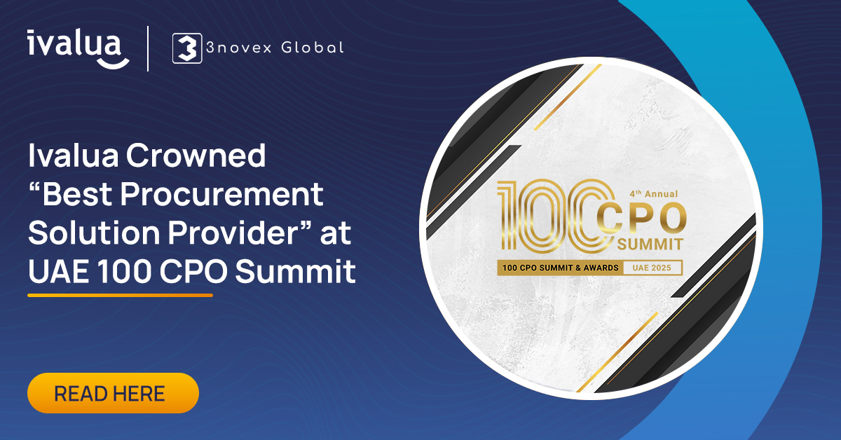 Ivalua is proud to announce that it has been awarded the Best Procurement Solution Provider award at the prestigious UAE CPO Summit held in Dubai.

Read here: brnw.ch/21wONJG