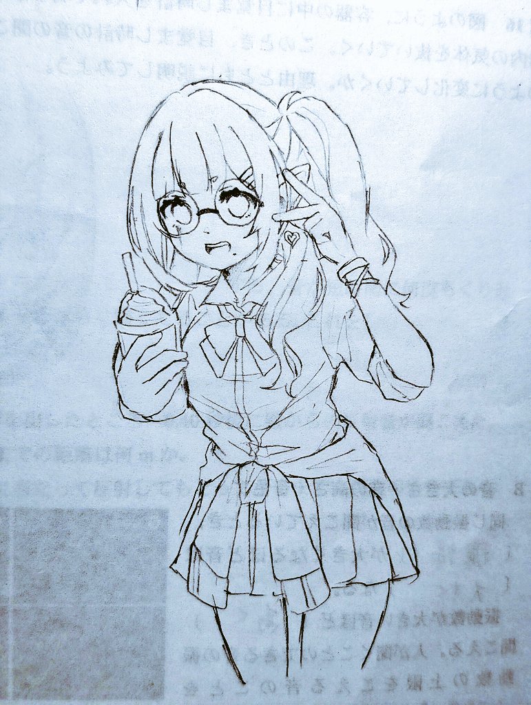 あんにゃのタイツではかどった
授業中の落書き