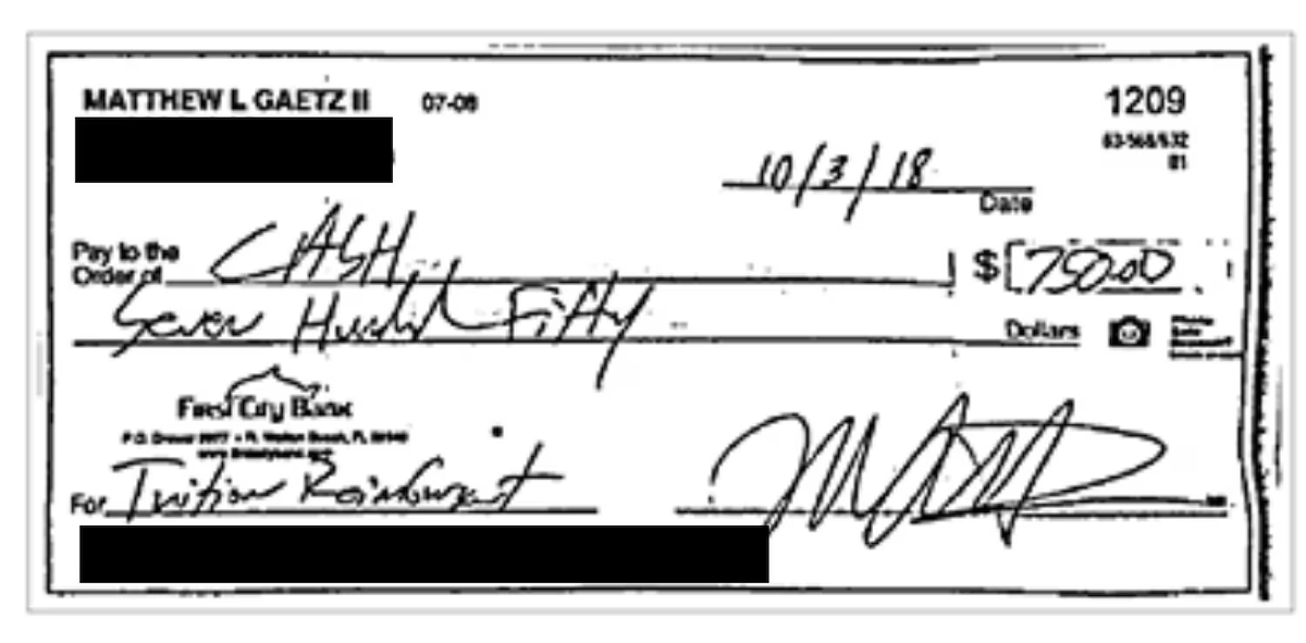 NEW: The House Ethics Committee obtained records, including a check and records of Venmo payments, that appear to show that Matt Gaetz paid more than $10,000 to two women who later testified in the House and DOJ  probes, according to documents obtained by ABC News.

The Venmo
