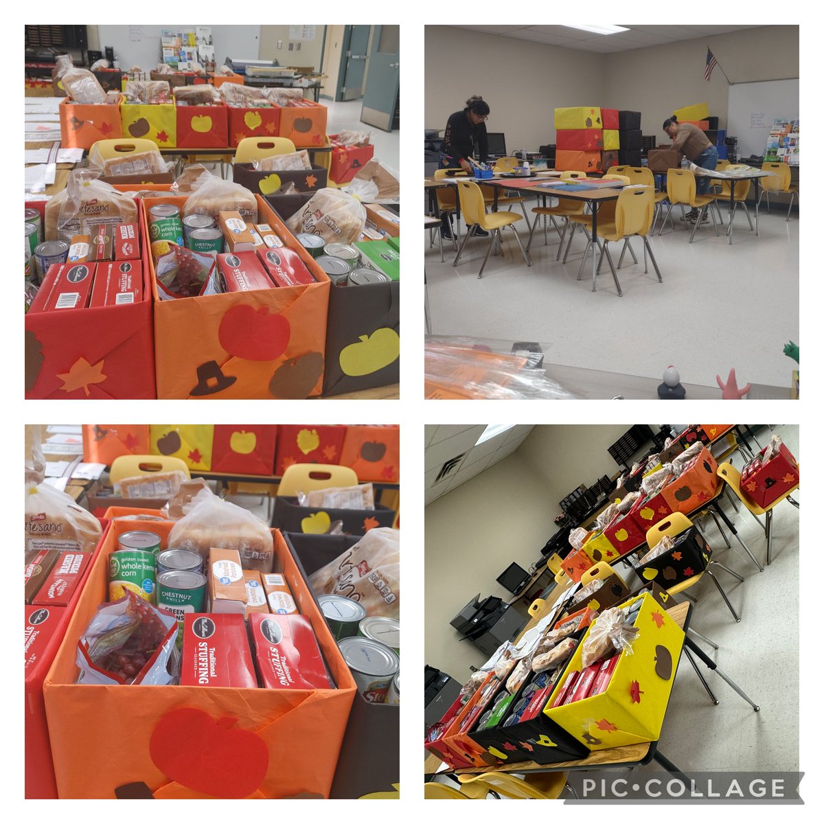 msantana_SEISD's tweet photo. Thank you, Rams Family! We were able to put together 25 complete Thanksgiving meals to donate to families in our community. Meals included turkey, stuffing, mashed potatoes, canned goods, bread, and gravy. That’s what this season is all about. #SEISD #BorregoElementary https://t.co/9COza4BCHm