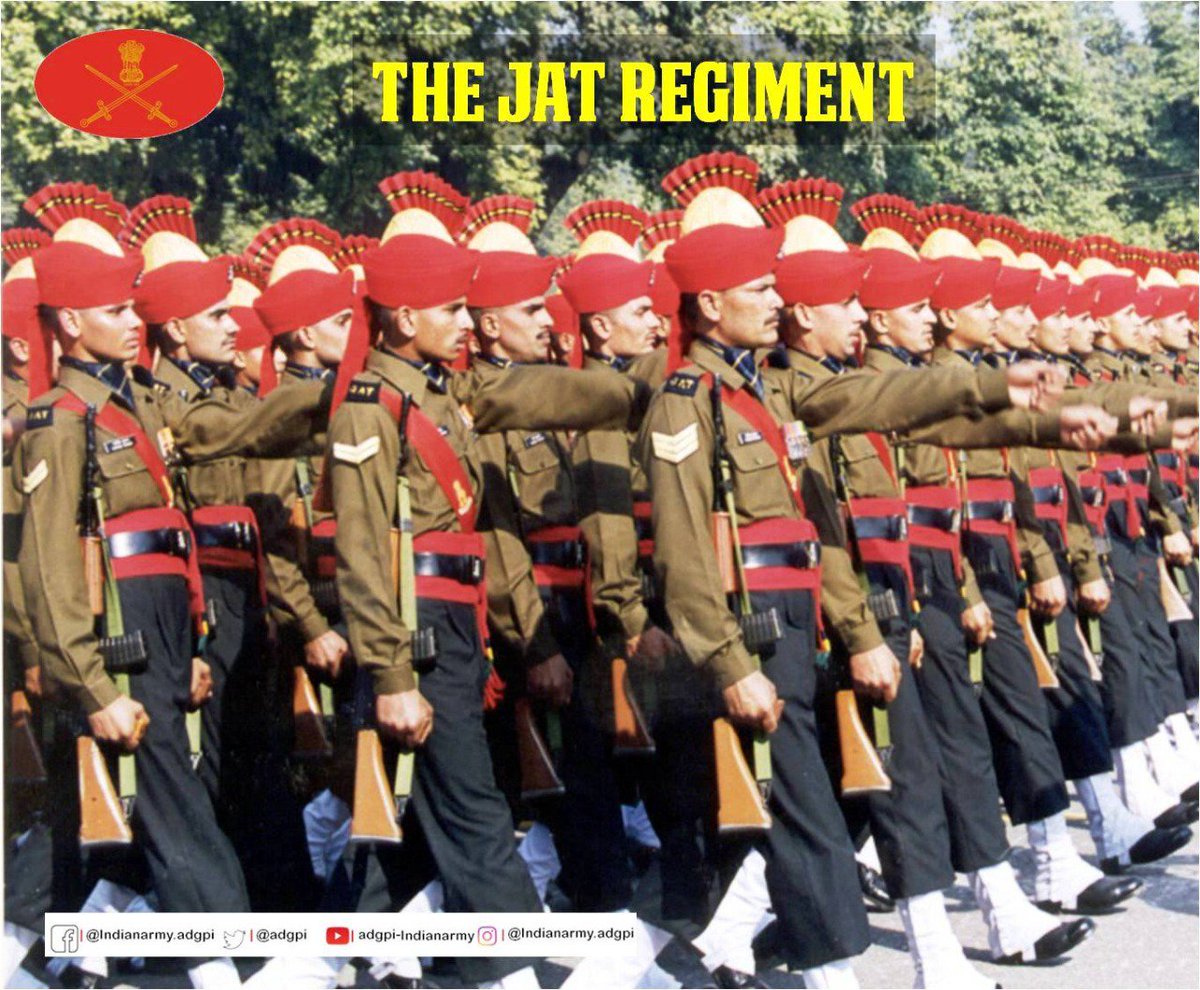 PradhanJat13's tweet image. संगठन व वीरता के सिद्धांत पर देश सेवा में समर्पित "जाट रेजिमेंट" के 229वें स्थापना दिवस  (20 नवंबर 1795) की सभी को हार्दिक शुभकामनाएँ एवं देश सेवा में समर्पित जवानों को सलाम। 🇮🇳🇮🇳

#Salute #JatRegiment
#JatRegimentFoundationDay 
#जाट_बलवान_जय_भगवान