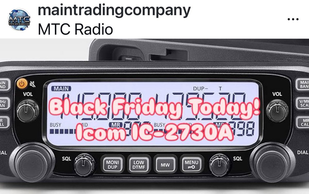 MainTrading's tweet image. Black Friday deal on Icom IC-2730A #HamRadio #icomeverywhere #mtcradio mtcradio.com/black-friday-i…