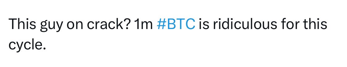 “$1.0M #Bitcoin is crazy.”

You know what’s crazy? Your grandparents used to pay 15 cents for a hamburger and now you’re $36 trillion dollars in debt.