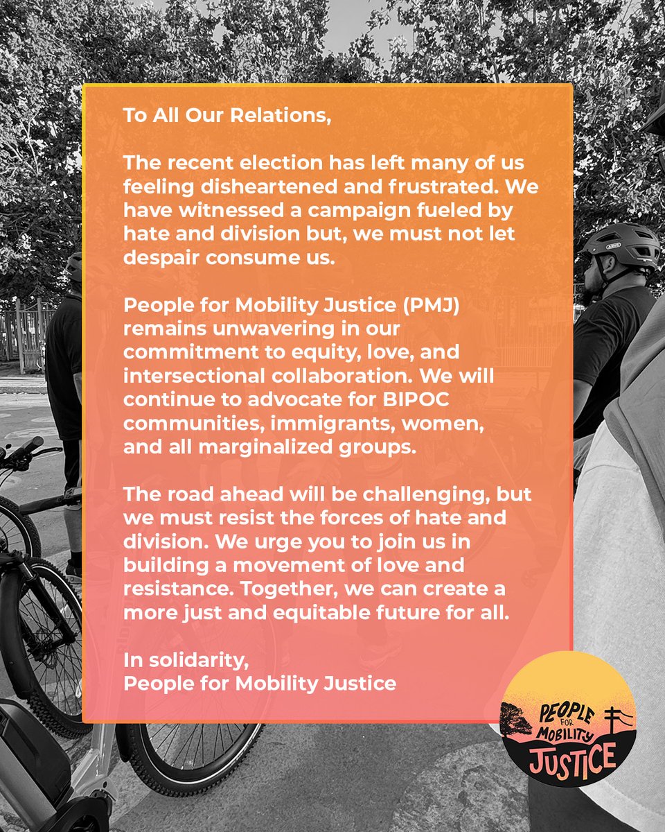 The recent presidential election has left many of us feeling disheartened, but we must remain steadfast in our commitment to justice and equity.