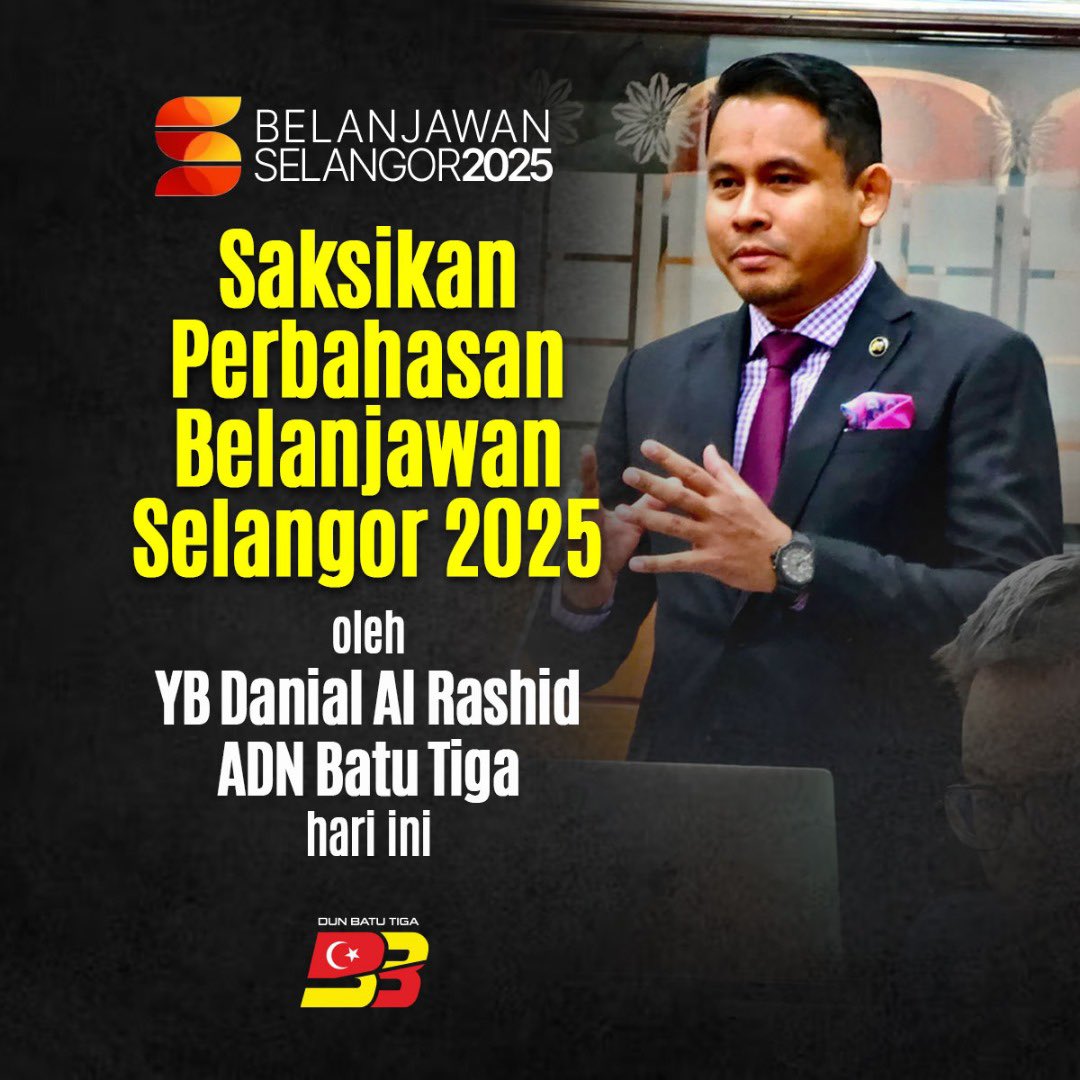 [ADMIN]

SAKSIKAN !!!

Perbahasan Belanjawan Selangor 2025, 
Oleh YB Danial Al Rashid , ADN Batu Tiga 

Hari ini, Jam 1130 pagi

Boleh lihat di Link :
youtube.com/watch?v=nN7OxE…