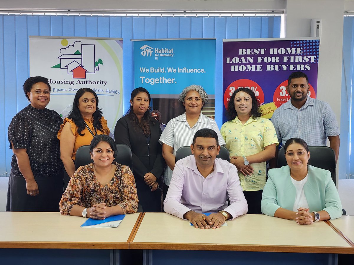 housing_authori's tweet photo. #HousingAuthority and #HabitatForHumanity Fiji today signed a Memorandum of Understanding! This partnership is a major milestone in working together to provide #affordablehousing & uplift the living standards of communities across Fiji. #Housing #AffordableHomes #DecentHousing https://t.co/8mWdygJ6D1