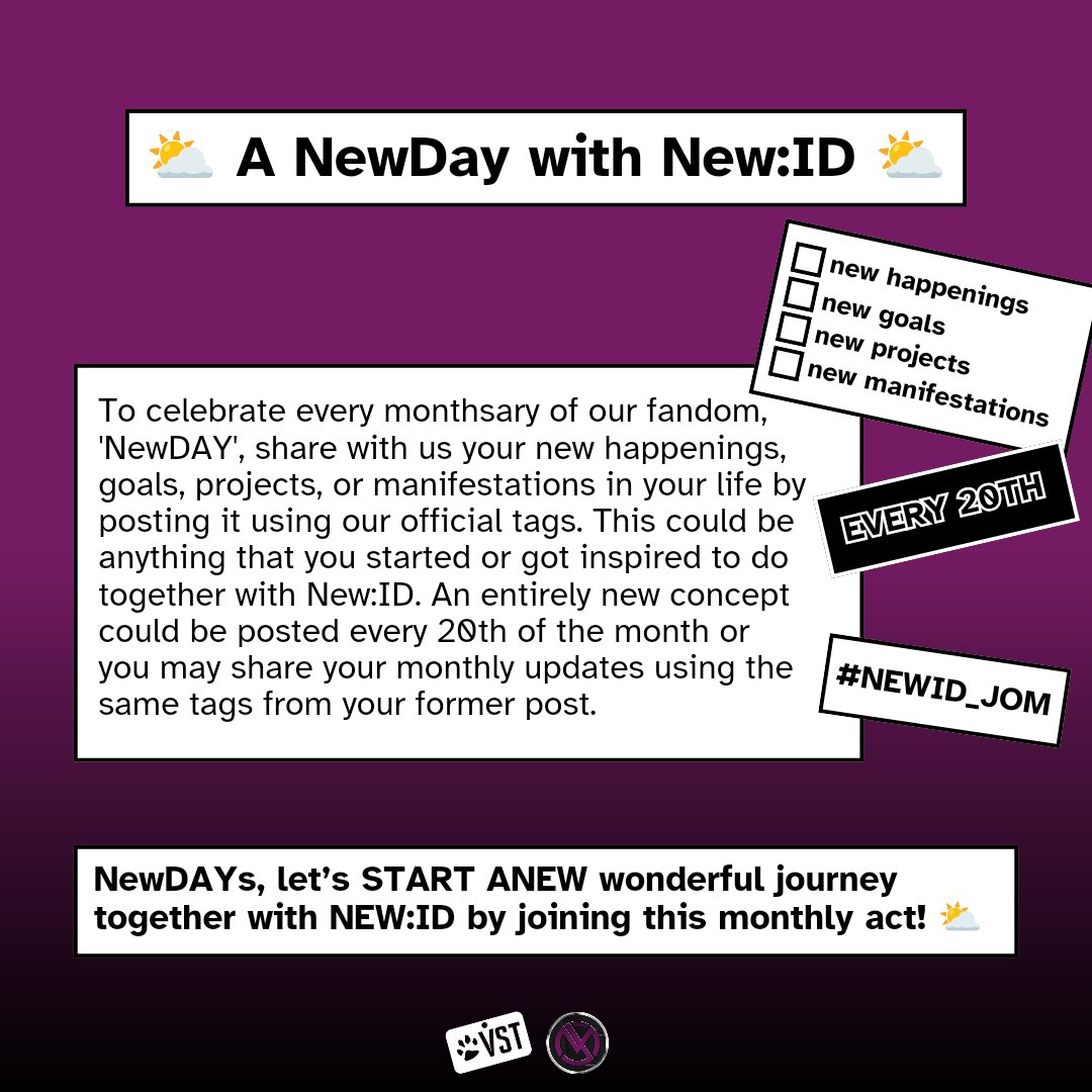 NEWIDJomVST's tweet photo. Happy monthsary, NewDays 🎉
Let's START A NEW journey together by checking out our pubmats. We can't wait to see your posts 🖤!
A NEWDAY WITH NEWID
#NewDAYwithJOM
#NEWID_JOM #JOM
#New_ID #뉴이드 @official_newID https://t.co/OtH4IFd4ka