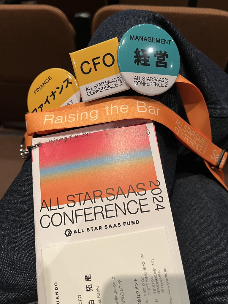 TakumaSaeki0701's tweet photo. ALLSTARSAASCONFERENCEに初めて現地参加してます💪
初期から出資/応援してくれているヒロさんはじめALLSTARのメンバーに会えて嬉しい☺️
#saastokyo @allstarsaasfund https://t.co/BIaktI0cBf