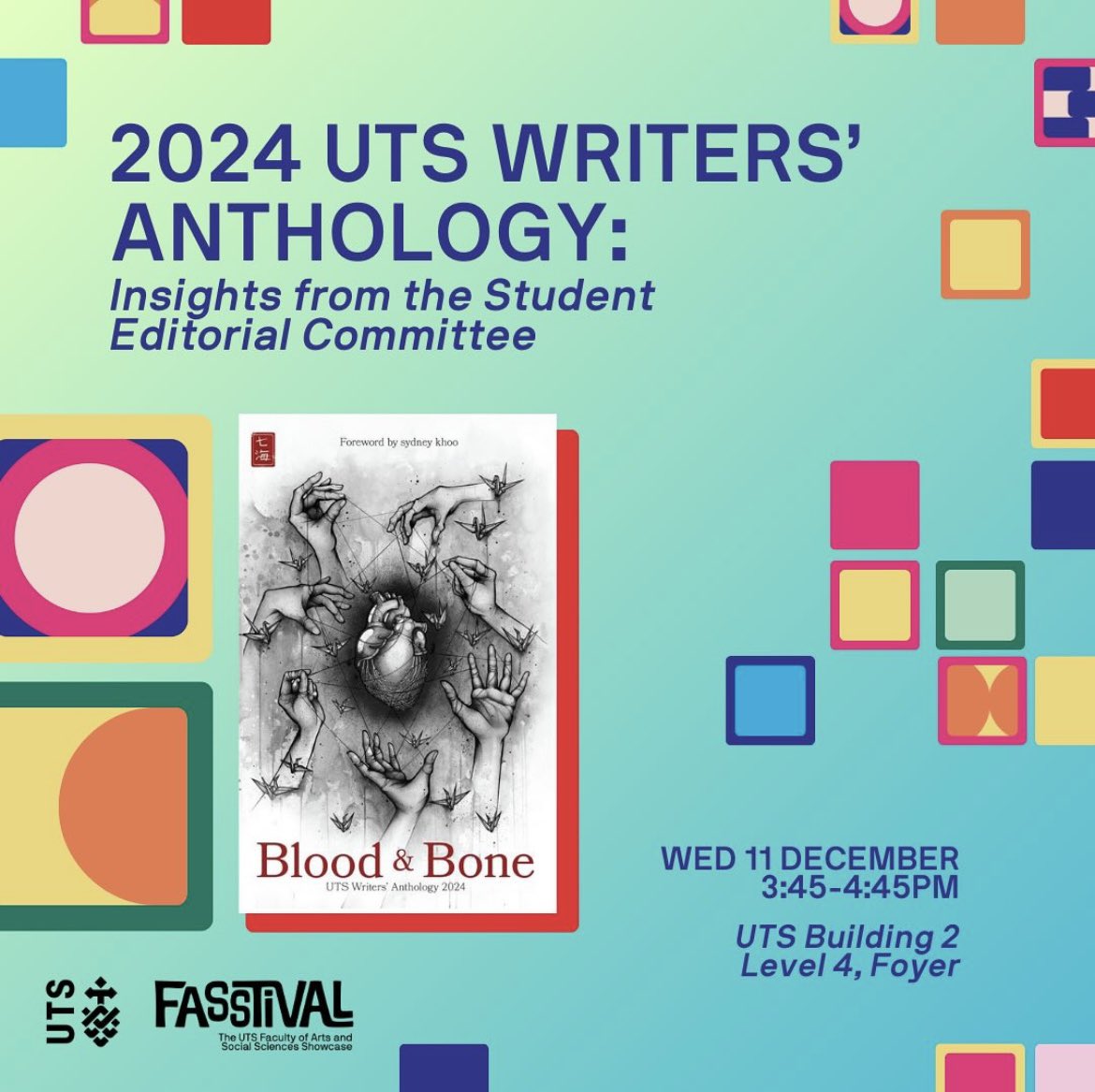 Join us at FASStival on 11 December! The editorial committee will be discussing the joys and challenges of working on the UTS Writers’ Anthology with time for a Q&amp;A. Link in bio ♥️
#utswritersanthology #utsfasstival #utsfass #utswriters