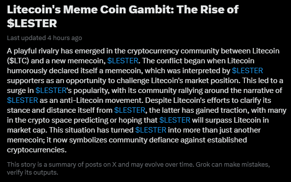"This situation has turned $LESTER into more than just another memecoin; it now symbolizes community defiance against established cryptocurrencies."

This is what we are about.

It's this simple.

Community > Establishment

What the article misses though is that CT tried to play