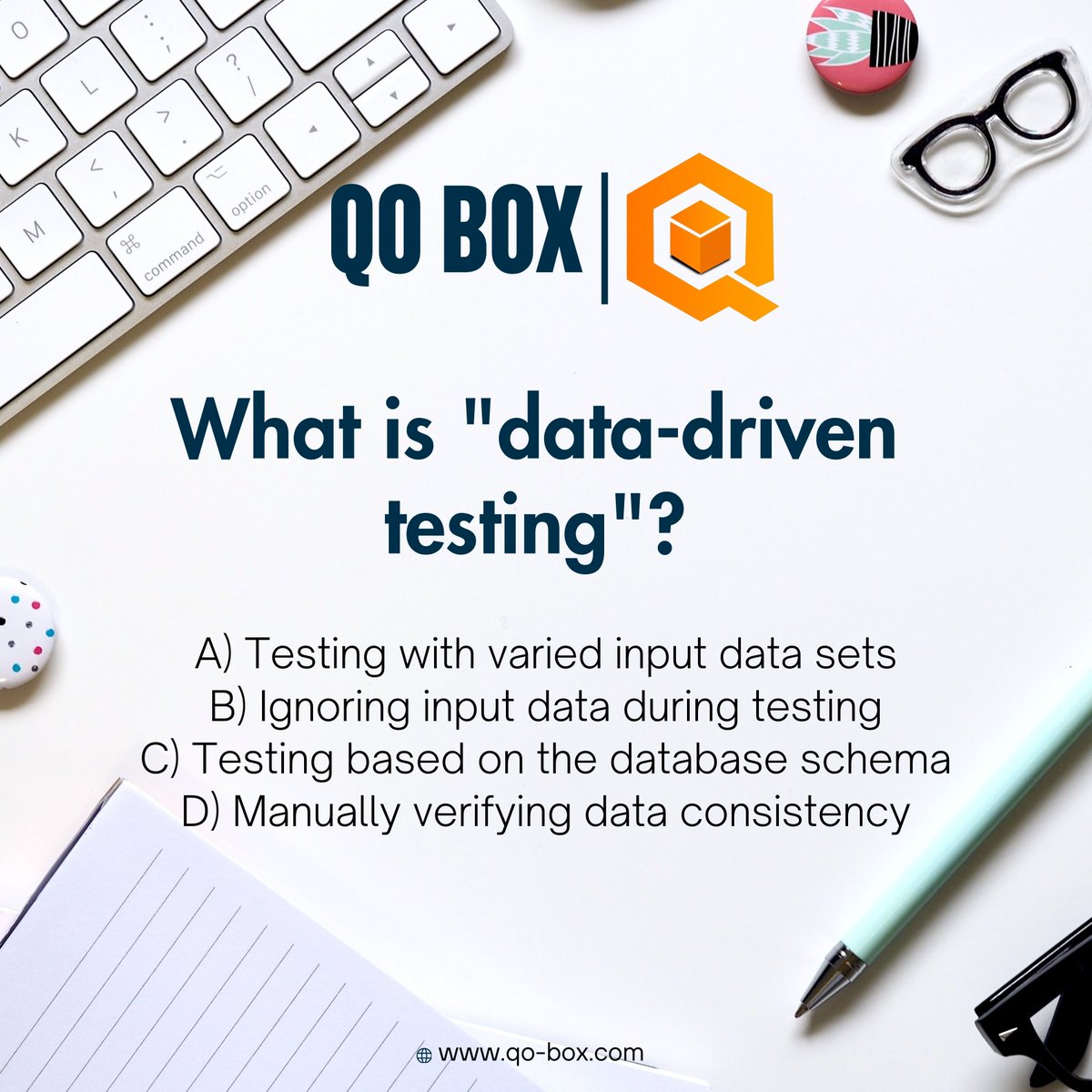 QoBox's tweet image. Data-driven testing ensures robust testing across all scenarios! Which option is correct? 🧑💻
#DataMatters #AutomationTesting #DataDrivenTesting #QAProcess #AutomationInsights
#datatesting #automation #softwaretesting #QualityAssurance #testscenarios #devops #QOBOX
