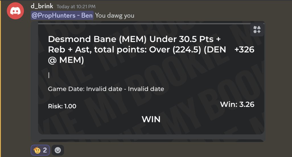 PropHuntersLLC's tweet image. Helping pick winners for the chat is the best feeling!!!

Lets go!

#GamblingX #Discord #FreeCommunity #GamblingCommunity