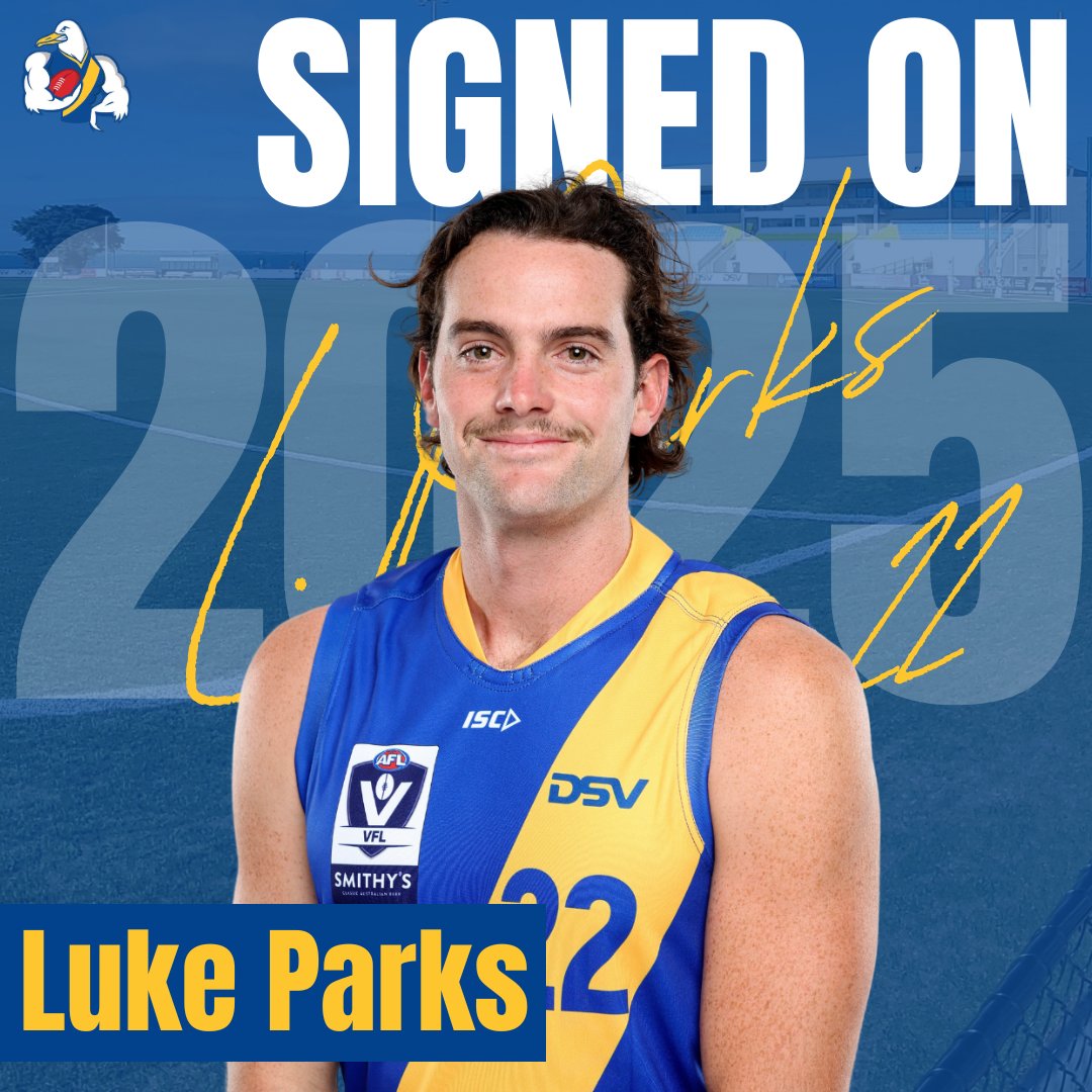 The reigning Gerry Callahan Medal winner Luke Parks signs on for 2025!

Our champion defender had a massive impact on our 2024 VFL season, leading the playing group for intercept marks.

We can’t wait to see what Parks will achieve in another season in blue and gold!