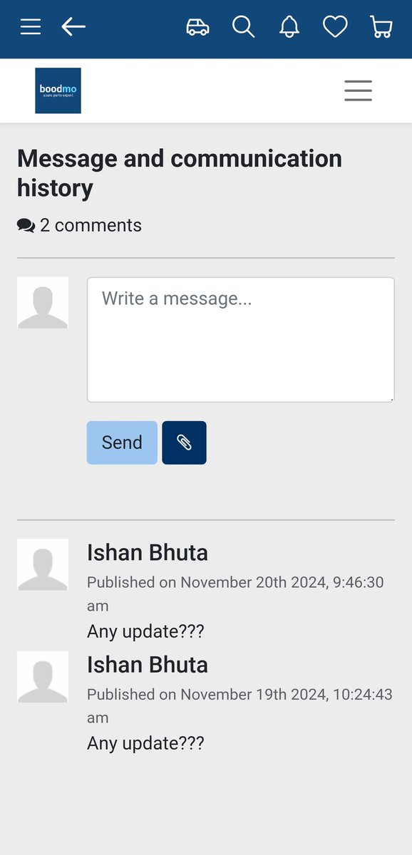 ishan8878's tweet photo. @boodmo_In Your support team is unresponsive despite multiple follow-ups. Worst service I’ve experienced absolute waste of time and money #CustomerServiceFail #Boodmo https://t.co/pz1cwOaPWC