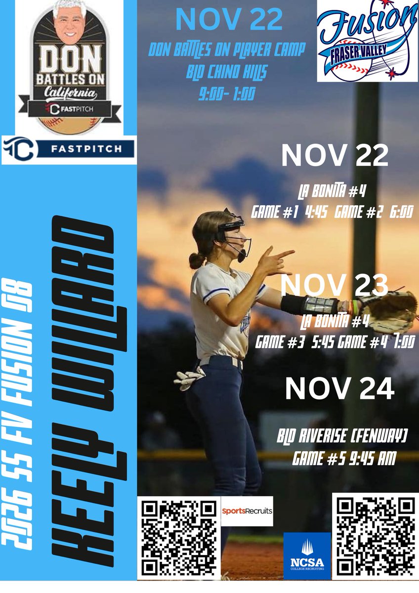 Heading to CA this weekend for Don Battles On. Come on out and watch us play. I am also doing the player camp as well. <a href="/CoastRecruits/">Coast 2 Coast Recruits</a> <a href="/SBRRetweets/">Softball Recruiting Reposts</a> <a href="/TopPreps/">Top Preps Sports News 247. See Interview Videos.</a> <a href="/SoftballDown/">Down South Softball</a> <a href="/SoftballClips/">Softball Clips</a> <a href="/Softball_Home/">Softball Home🥎</a> <a href="/TCSFastpitch/">TC Fastpitch</a>