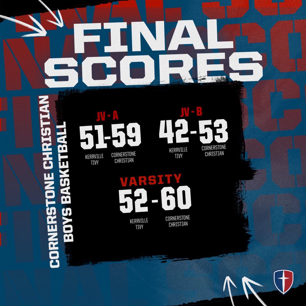 CCSWarriorsBB (@ccswarriorsbb) on Twitter photo Great team wins tonight… and another program sweep over Kerrville Tivy.
VARSITY:
2026, Joaquin Galindo <a href="/hooper_jq/">joaquin galindo</a> led the team with a total of 24 points to finish the game. 13 of those points came in the 1Q of the game.
Up Next: Warrior Classic Tournament Great team wins tonight… and another program sweep over Kerrville Tivy.
VARSITY:
2026, Joaquin Galindo <a href="/hooper_jq/">joaquin galindo</a> led the team with a total of 24 points to finish the game. 13 of those points came in the 1Q of the game.
Up Next: Warrior Classic Tournament